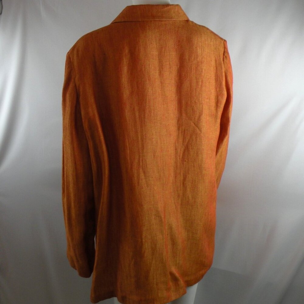 NWOT Gianfranco Ferre Forma Linen Orange unstructured blazer 18 - Picture 5 of 10